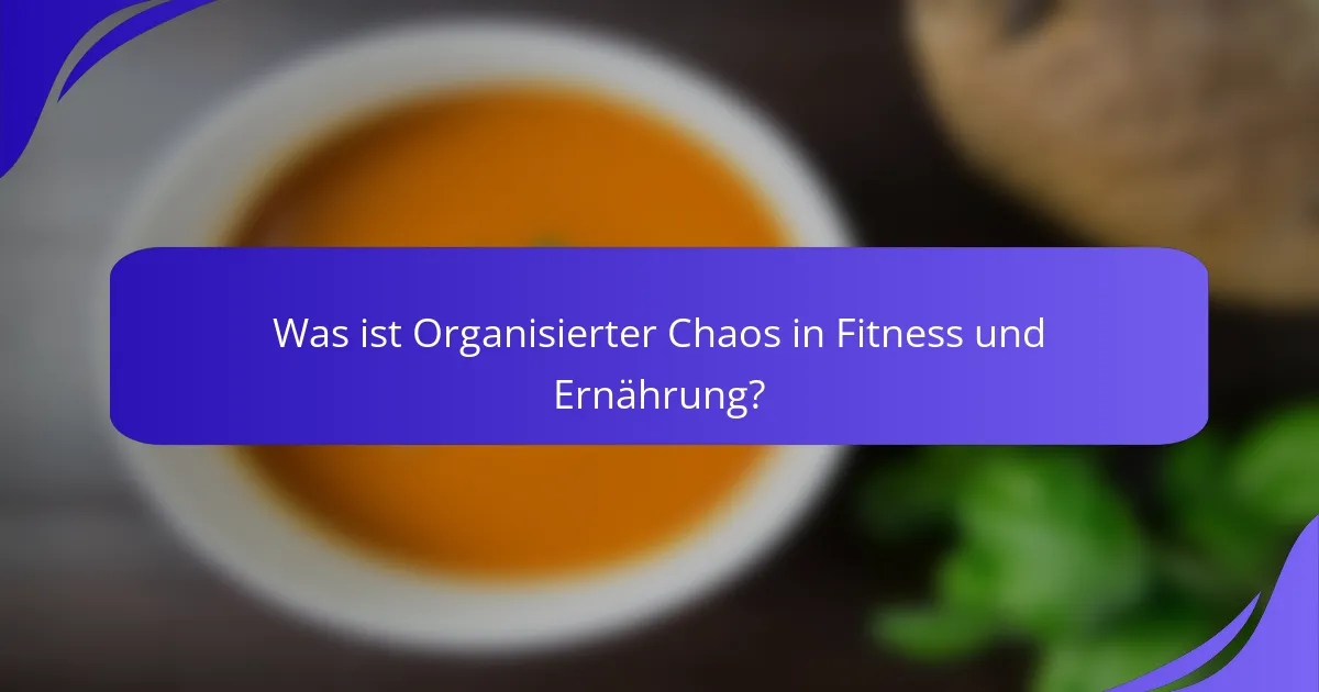 Was ist Organisierter Chaos in Fitness und Ernährung?