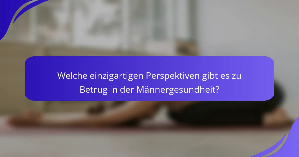 Welche einzigartigen Perspektiven gibt es zu Betrug in der Männergesundheit?