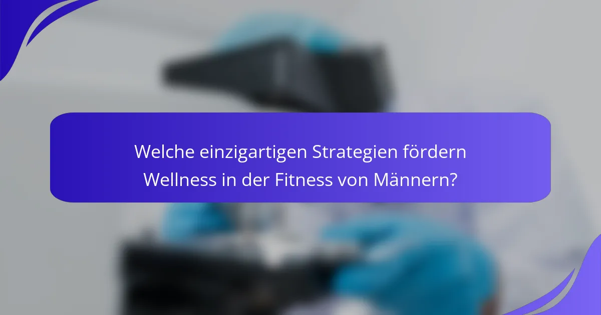 Welche einzigartigen Strategien fördern Wellness in der Fitness von Männern?