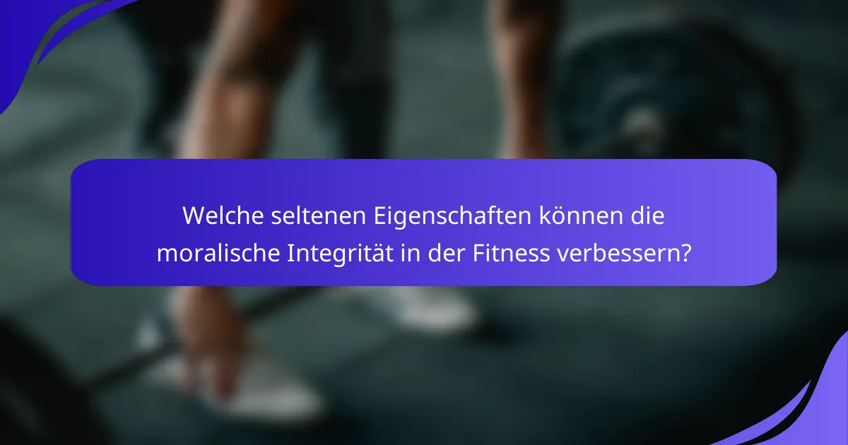 Welche seltenen Eigenschaften können die moralische Integrität in der Fitness verbessern?